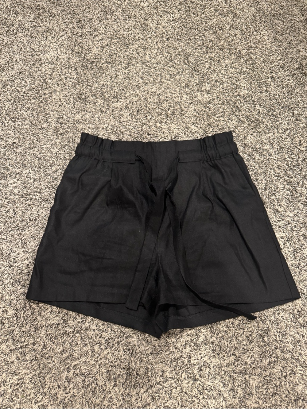 Express Black High-Waist Tie-Front Shorts